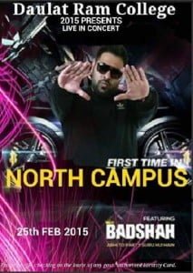 Badshah Live Performance In Daulat Ram College At 25 Feb 2015 - North Campus