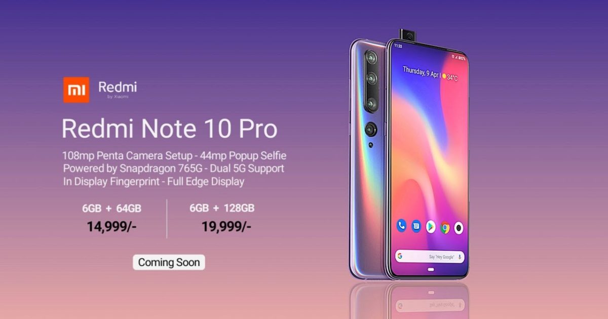 Redmi Note 10 Pro 5G Launched With 5,050mAh battery Price ...